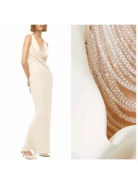 NWT $795 STAUD GIA Wedding Bridal Beaded Crystal Designer Dress Cocktail 12/XL